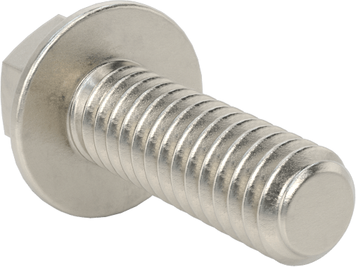 Aşırı Mukavemetli Flanşlı Altıgen Başlı Vida, 18-8 Paslanmaz Çelik, 1/4"-20 Diş Boyutu, 3/4" Uzunluk