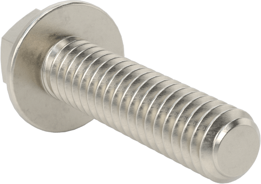 Aşırı Mukavemetli Flanşlı Altıgen Başlı Vida, 18-8 Paslanmaz Çelik, 1/4"-20 Diş Boyutu, 1" Uzunluk