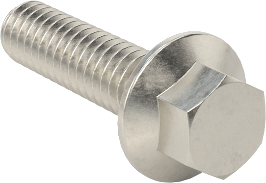 Aşırı Mukavemetli Flanşlı Altıgen Başlı Vida, 18-8 Paslanmaz Çelik, 1/4"-20 Diş Boyutu, 1" Uzunluk