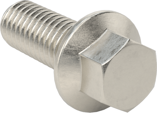 Aşırı Mukavemetli Flanşlı Altıgen Başlı Vida, 18-8 Paslanmaz Çelik, 3/8"-16 Diş Boyutu, 1" Uzunluk