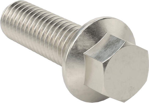 Aşırı Mukavemetli Flanşlı Altıgen Başlı Vida, 18-8 Paslanmaz Çelik, 3/8"-16 Diş Boyutu, 1-1/4" Uzunluk