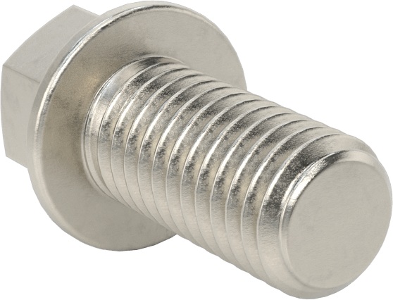 Aşırı Mukavemetli Flanşlı Altıgen Başlı Vida, 450 Paslanmaz Çelik, 1/2"-13 Diş Boyutu, 1" Uzunluk