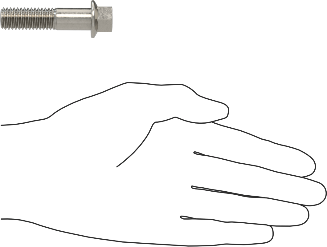 Aşırı Mukavemetli Flanşlı Altıgen Başlı Vida, 450 Paslanmaz Çelik, 1/2"-13 Diş Boyutu, 2" Uzunluk