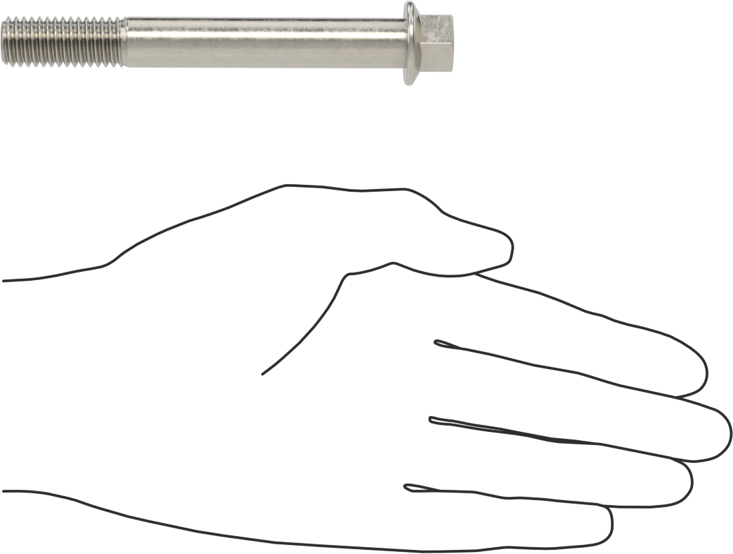 Aşırı Mukavemetli Flanşlı Altıgen Başlı Vida, 450 Paslanmaz Çelik, 1/2"-13 Diş Boyutu, 4" Uzunluk