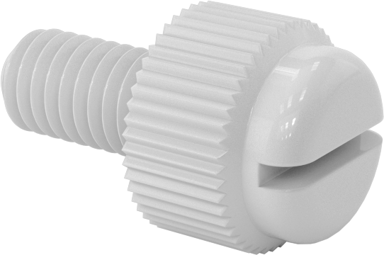 Oluklu Tahrikli Naylon Parmak Vidası, 10-32 Diş Boyutu, 3/8" Uzunluk