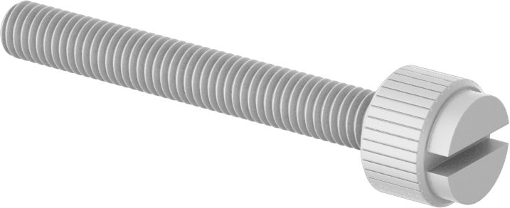 Oluklu Tahrikli Naylon Parmak Vidası, 10-32 Diş Boyutu, 1-1/2" Uzunluk