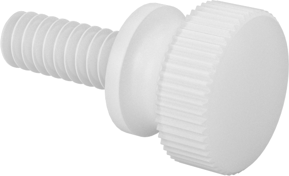 Naylon Yükseltilmiş Başlı Parmak Vidaları, 6-32 Diş Boyutu, 3/8" Uzunluk