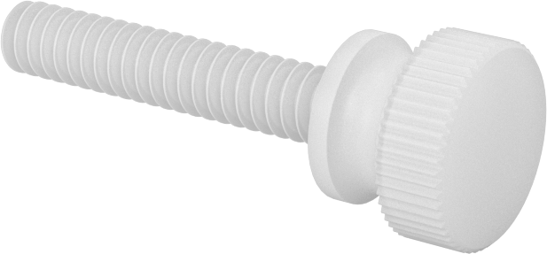 Naylon Yükseltilmiş Başlı Parmak Vidaları, 6-32 Diş Boyutu, 3/4" Uzunluk