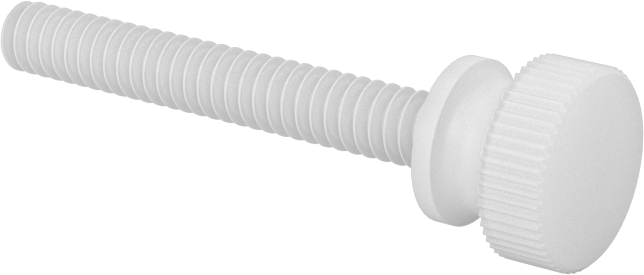Naylon Yükseltilmiş Başlı Parmak Vidaları, 6-32 Diş Boyutu, 1" Uzunluk