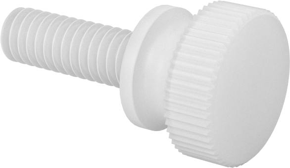 Naylon Yükseltilmiş Başlı Parmak Vidaları, 8-32 Diş Boyutu, 1/2" Uzunluk