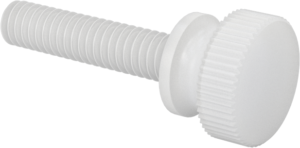 Naylon Yükseltilmiş Başlı Parmak Vidaları, 8-32 Diş Boyutu, 3/4" Uzunluk