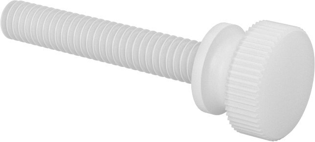 Naylon Yükseltilmiş Başlı Parmak Vidaları, 8-32 Diş Boyutu, 1" Uzunluk