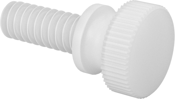 Naylon Yükseltilmiş Başlı Parmak Vidaları, 10-24 Diş Boyutu, 1/2" Uzunluk