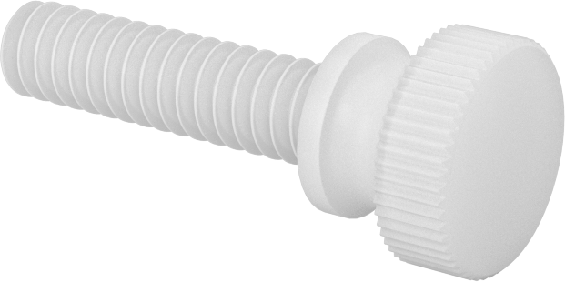Naylon Yükseltilmiş Başlı Parmak Vidaları, 10-24 Diş Boyutu, 3/4" Uzunluk