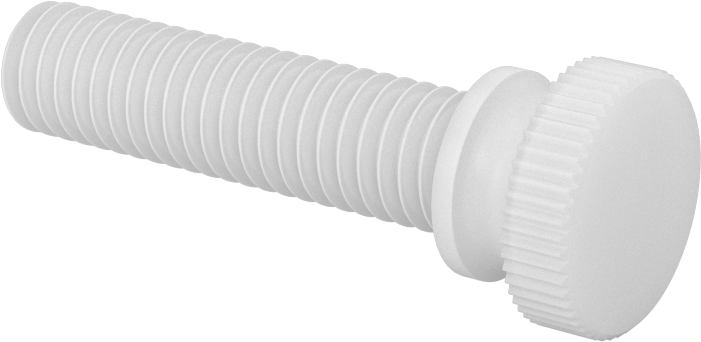 Naylon Yükseltilmiş Başlı Parmak Vidaları, 3/8"-16 Diş Boyutu, 1-1/2" Uzunluk