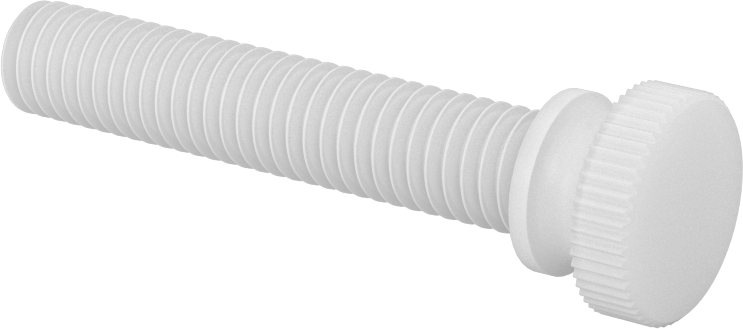 Naylon Yükseltilmiş Başlı Parmak Vidaları, 3/8"-16 Diş Boyutu, 2" Uzunluk