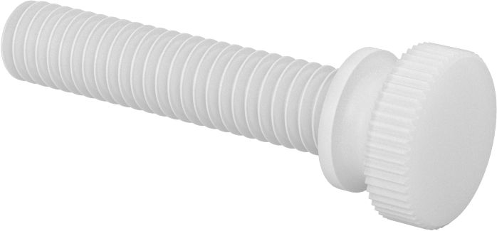 Naylon Yükseltilmiş Başlı Parmak Vidaları, 5/16"-18 Diş Boyutu, 1-1/2" Uzunluk