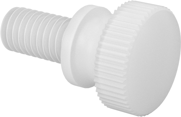 Naylon Yükseltilmiş Başlı Parmak Vidaları, 10-32 Diş Boyutu, 3/8" Uzunluk