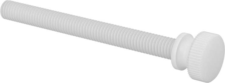 Naylon Yükseltilmiş Başlı Parmak Vidaları, 10-32 Diş Boyutu, 2" Uzunluk