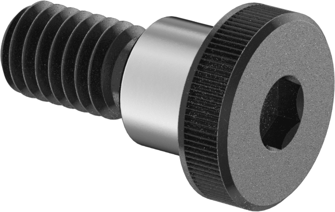 Siyah Oksit Alaşımlı Çelik Düşük Profilli Omuzlu Vida, 1/2" Omuz Çapı, 3/8" Omuz Uzunluğu, 3/8"-16 Diş