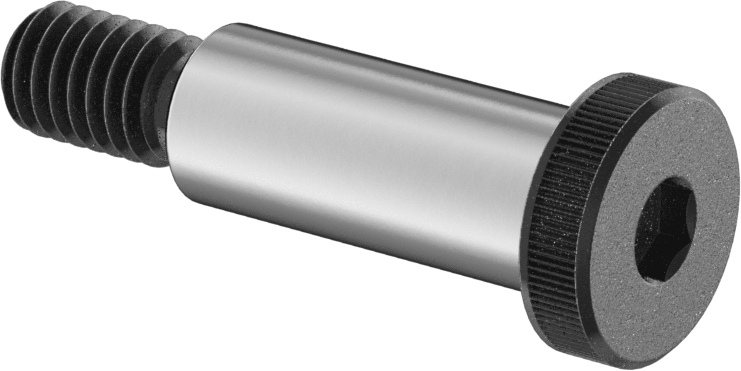 Siyah Oksit Alaşımlı Çelik Düşük Profilli Omuzlu Vida, 1/2" Omuz Çapı, 1-1/4" Omuz Uzunluğu, 3/8"-16 Diş