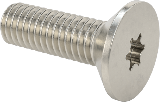 Yüksek Mukavemetli A286 Paslanmaz Çelik Torx Düz Başlı Vida, M3 x 0,5 mm Diş Boyutu, 10 mm Uzunluk