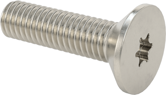 Yüksek Mukavemetli A286 Paslanmaz Çelik Torx Düz Başlı Vida, M3 x 0,5 mm Diş Boyutu, 12 mm Uzunluk