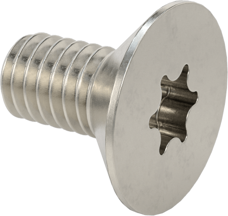 Yüksek Mukavemetli A286 Paslanmaz Çelik Torx Düz Başlı Vida, M4 x 0,7 mm Diş Boyutu, 8 mm Uzunluk