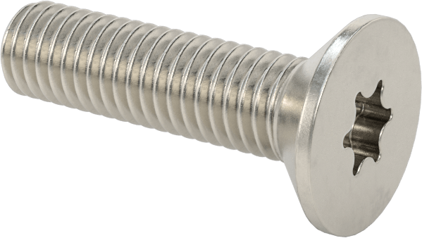 Yüksek Mukavemetli A286 Paslanmaz Çelik Torx Düz Başlı Vida, M5 x 0,8 mm Diş Boyutu, 20 mm Uzunluk