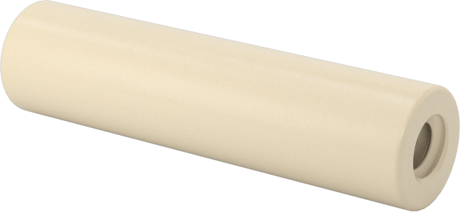 Elektrik Yalıtımlı Dişi Dişli Ara Parçası, Sırlı L5 Sınıfı Seramik, Yuvarlak, 1/4" OD, 1" Uzunluk