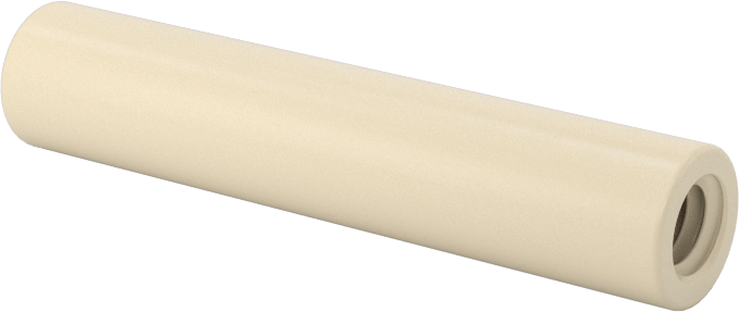 Elektrik Yalıtımlı Dişi Dişli Ara Parçası, Sırlı L5 Sınıfı Seramik, Yuvarlak, 1/4" OD, 1-1/4" Uzunluk