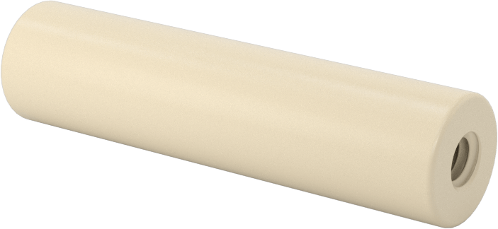Elektrik Yalıtımlı Dişi Dişli Ara Parçası, Sınıf L5 Seramik, Yuvarlak, 3/8" OD, 1-1/2" Uzunluk, 8-32 Diş