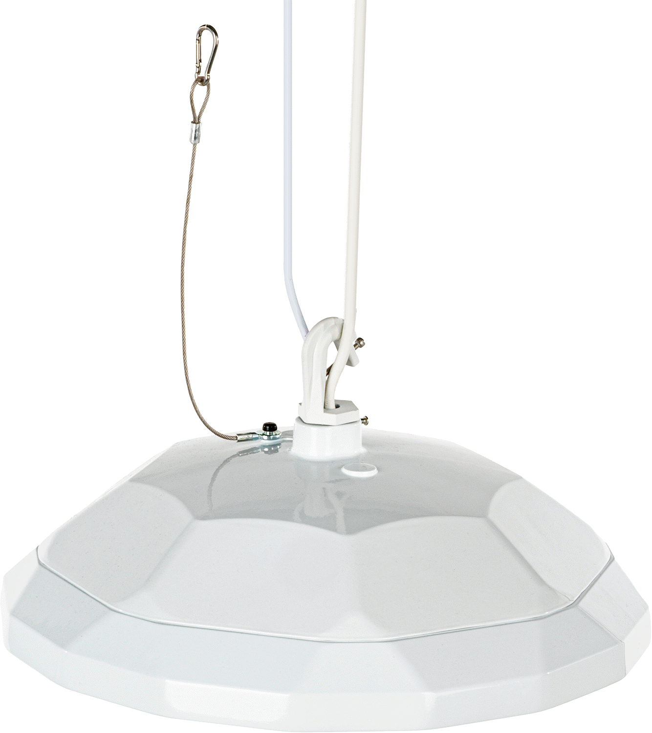Yuvarlak Körfez Işığı, Montajlı Dişli Kanca, 17-1/8“ Çap x 8-3/8” Toplam Yükseklik