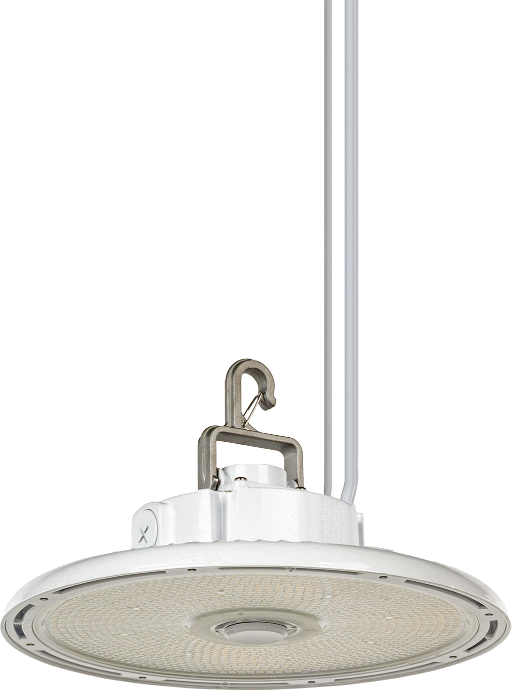 Yuvarlak Körfez Işığı, Montajlı Dişli Kanca, 12-1/4" Toplam Çap, 277V- 480V AC