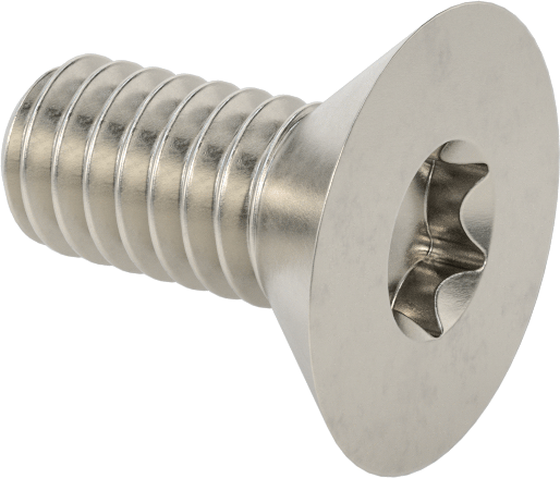 Yüksek Mukavemetli A286 Paslanmaz Çelik Torx Düz Başlı Vida, 8-32 Diş Boyutu, 3/8" Uzunluk