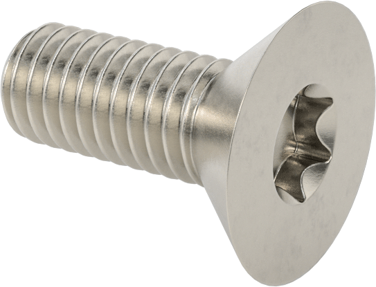 Yüksek Mukavemetli A286 Paslanmaz Çelik Torx Düz Başlı Vida, 10-32 Diş Boyutu, 1/2" Uzunluk