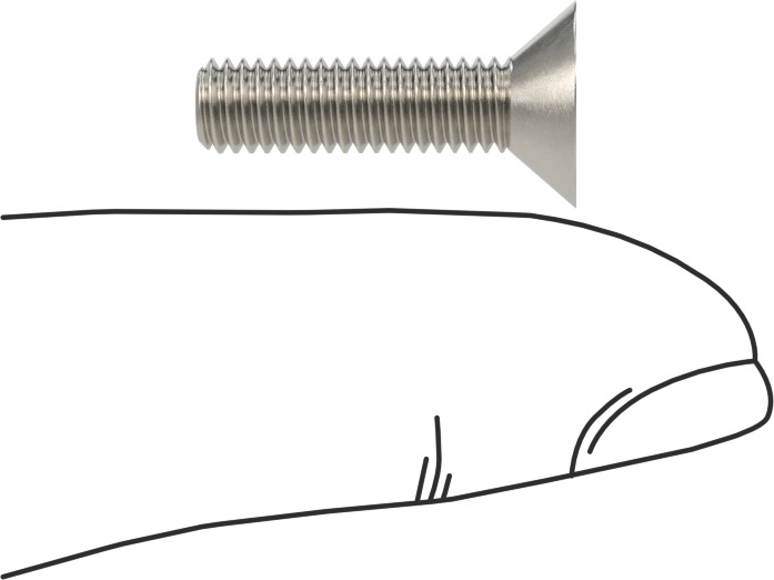 Yüksek Mukavemetli A286 Paslanmaz Çelik Torx Düz Başlı Vida, 10-32 Diş Boyutu, 3/4" Uzunluk