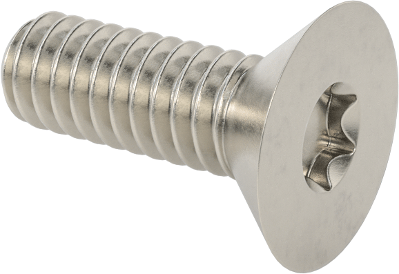 Yüksek Mukavemetli A286 Paslanmaz Çelik Torx Düz Başlı Vida, 1/4"-20 Diş Boyutu, 3/4" Uzunluk