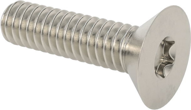 Yüksek Mukavemetli A286 Paslanmaz Çelik Torx Düz Başlı Vida, 1/4"-20 Diş Boyutu, 1" Uzunluk