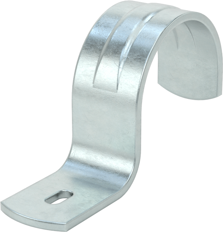 Freze Kelepçesi, Çinko Kaplı Çelik, 1 Montaj Noktası, 1-11/16" ID, 3-1/4" Uzunluk
