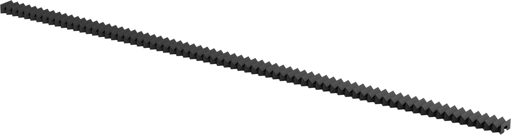 Kılavuz Ray Körüğü, 15 mm Ray Genişliği için, 6 Fit Uzatılmış Uzunluk