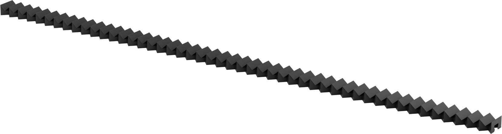 Kılavuz Ray Körüğü, 20 mm Ray Genişliği için, 6 Fit Uzatılmış Uzunluk