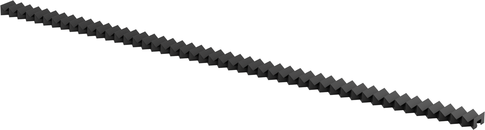 Kılavuz Ray Körüğü, 23 mm Ray Genişliği için, 6 Fit Uzatılmış Uzunluk