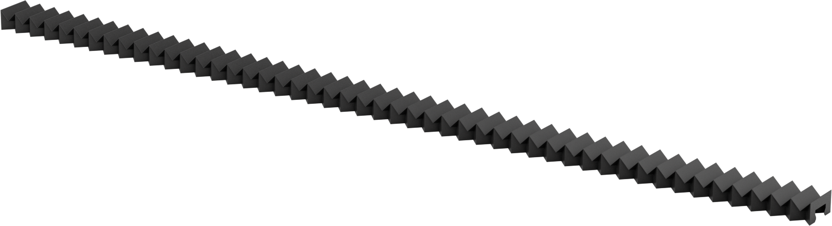 Kılavuz Ray Körüğü, 34 mm Ray Genişliği için, 6 Fit Uzatılmış Uzunluk