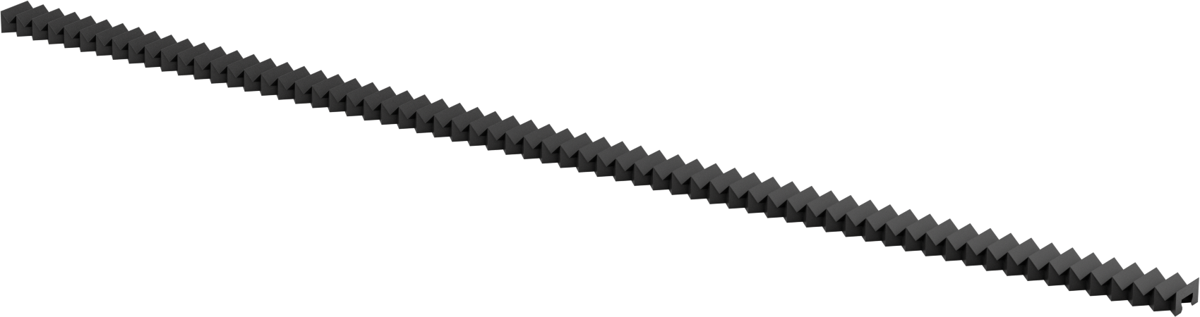 Kılavuz Ray Körüğü, 34 mm Ray Genişliği için, 8 Fit Uzatılmış Uzunluk