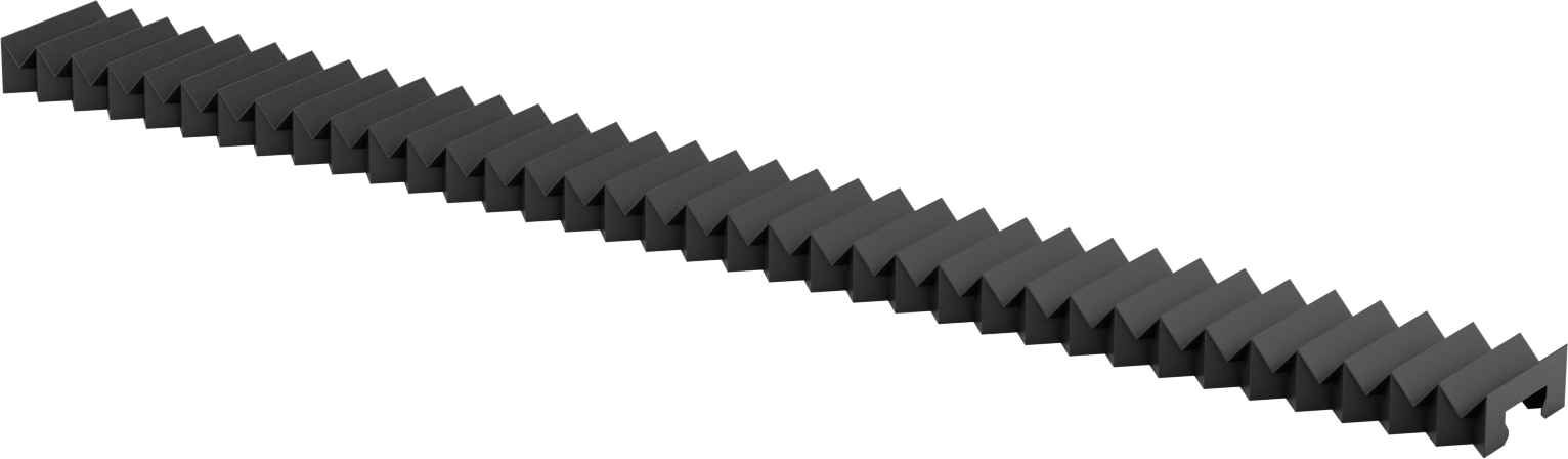 Kılavuz Ray Körüğü, 37 mm Ray Genişliği için, 3 Ayak Uzatılmış Uzunluk