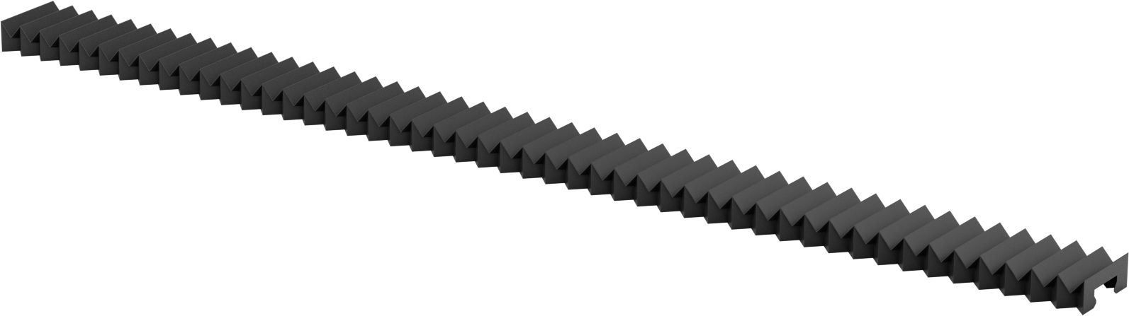 Kılavuz Ray Körüğü, 37 mm Ray Genişliği için, 4 Ayak Uzatılmış Uzunluk