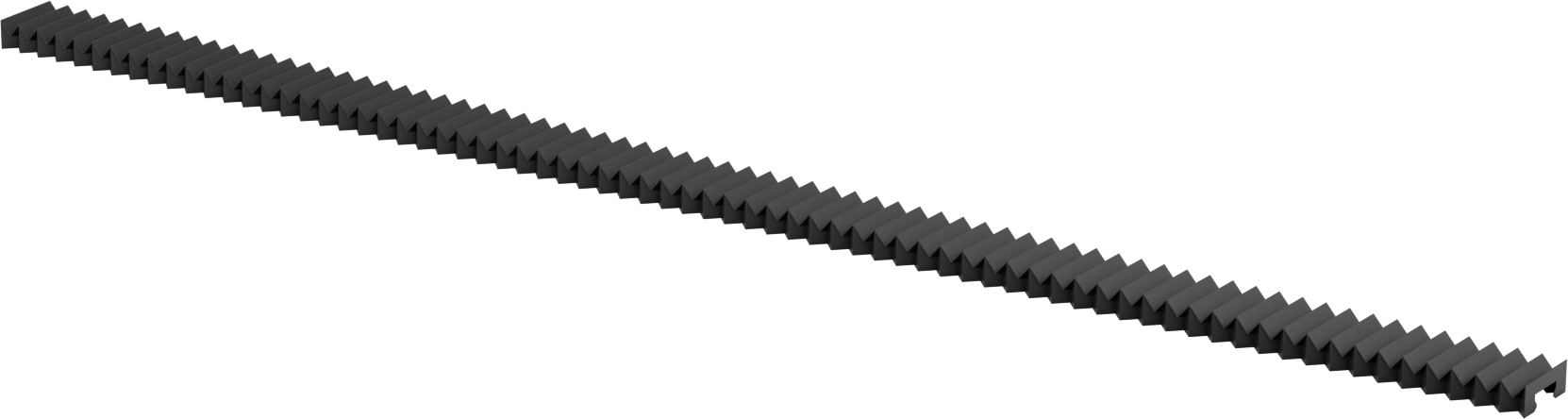 Kılavuz Ray Körüğü, 37 mm Ray Genişliği için, 6 Fit Uzatılmış Uzunluk
