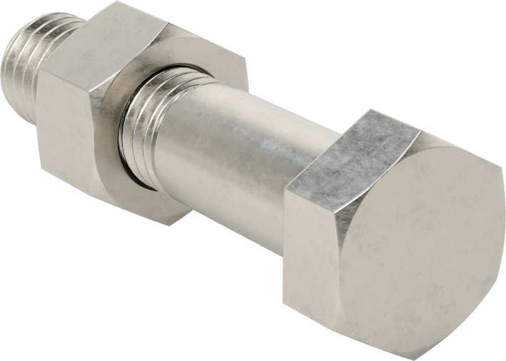 Boru Flanşları için Altıgen Vida ve Somun Kiti, 18-8 Paslanmaz Çelik, Sınıf 125/150, 1/2"-13 Boyut, Boru Boyutu 1 ve 1-1/4