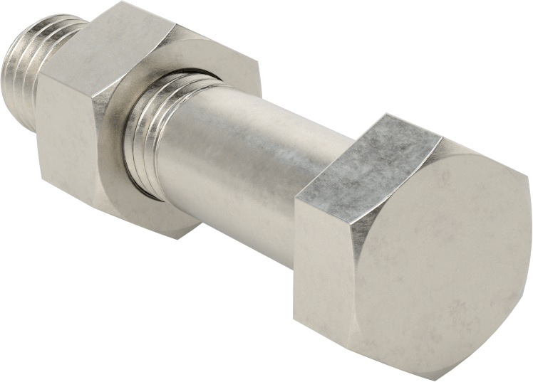 Boru Flanşları için Altıgen Vida ve Somun Kiti, 18-8 Paslanmaz Çelik, Sınıf 125/150, 5/8"-11 Diş, 2 Boru Boyutu için